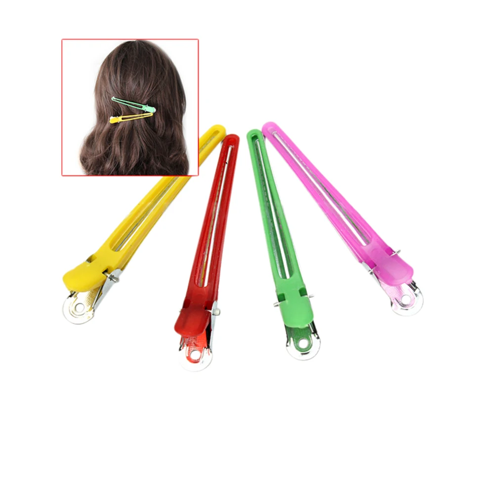 12pcs Candy Colors Hair Clips Salon Sectioning Clips Hairdressing Clamps Hair Styling Grip For Beauty Girls Women Random