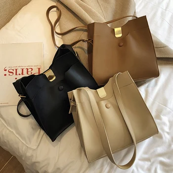

Retro Women's Messenger Bag Fashion PU Leather Luxury Quality Shoulder Bag Large Capacity Handbag Purse