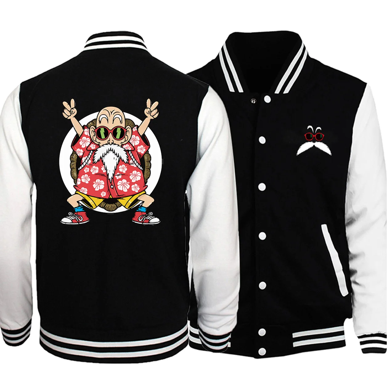

2020 New Arrival Dragon Ball Master Roshi Japan Anime Men Jackets Harajuku Baseball Uniform Jacket Men Casual Hoodies Men Warm