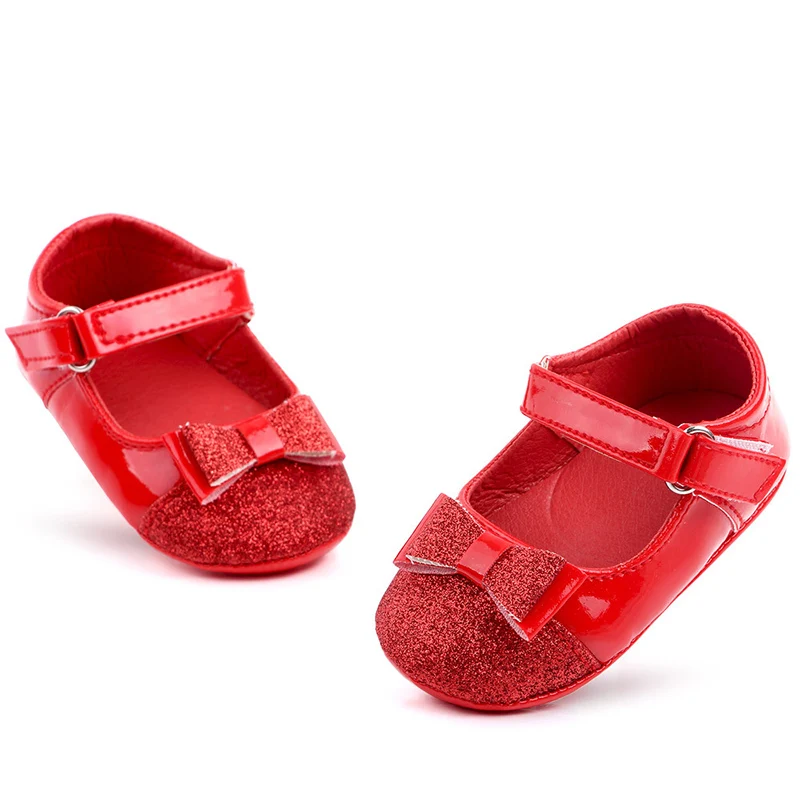 Newborn Baby Shoes Girls Infant Toddler First Walkers sapatos infantil white Red Bowknot Baby Girls Shoes