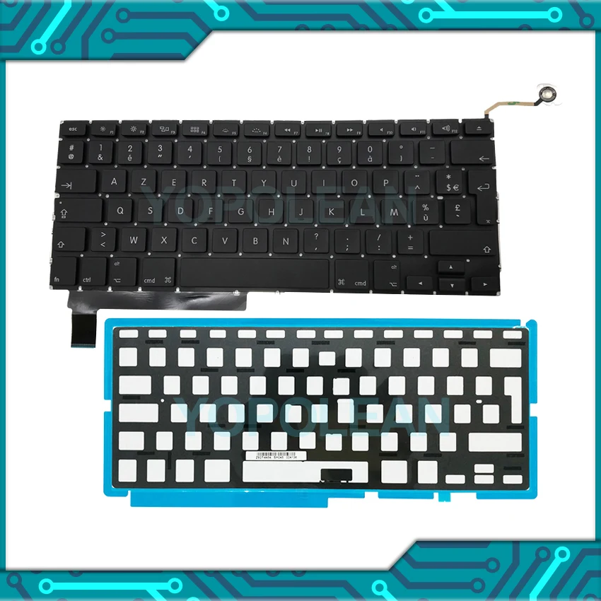 3 Pcs New France French Keyboard+ Backlight For Macbook Pro Unibody 15" A1286 2009 2010 2011 2012 Years