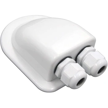 

White Convenient Curved Cable Connector WaterRepellent ABS Solar Double Cable Entry Gland Solar Double Cable Gland Box Practical