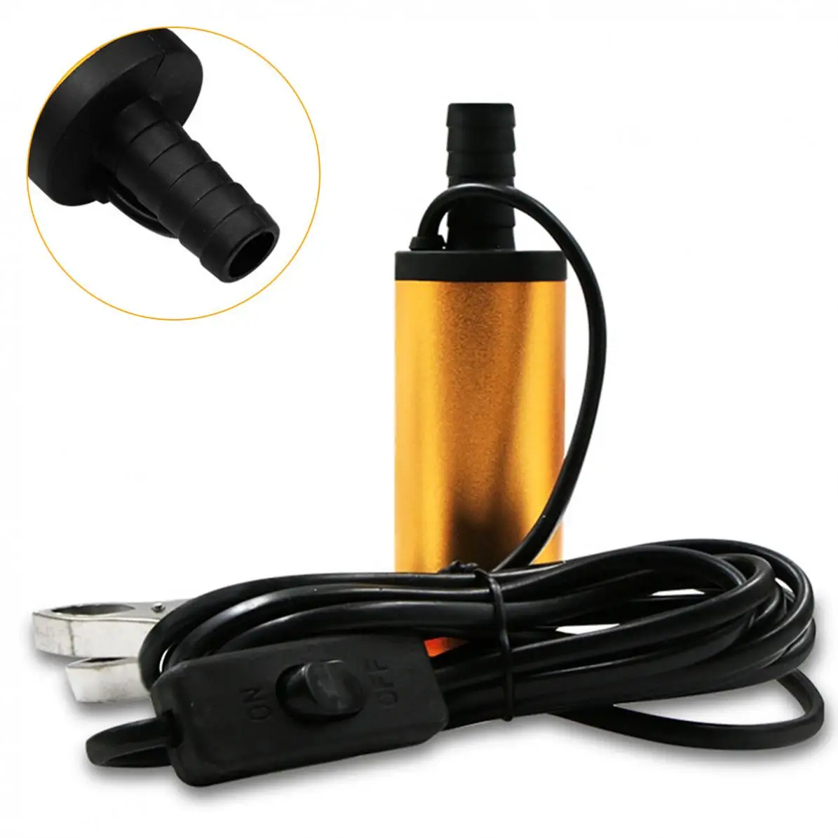 

Lightweight Mini 12V 24 DC Electric Submersible Pump Transfer Tump with Aluminum Alloy Shell for Pumping Oil / Water