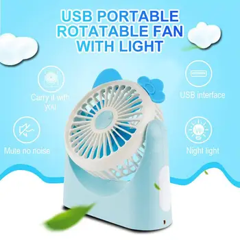 

Mini ABS+PP+TPR with Light Pocket Fan Cute Portable Fan Desktop Fashion Folding Fan Summer USB Rechargeable Air Conditioning