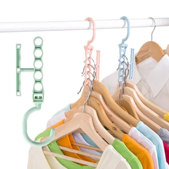 

Plastic 5 Circle Multilayer Windproof Clothes Hanger Organizer Fixed Holder Storage Racks Buckle Hanger -Slip Home