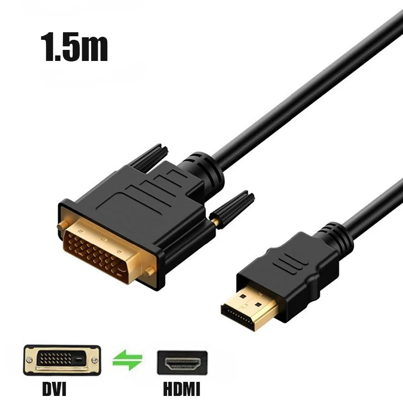 Larryjoe 3D HDMI к DVI HDMI кабель 24+ 1 контактный адаптер Кабели для LCD DVD HDTV xbox высокоскоростной DVI hdmi кабель 1,5 м 1,8 м - Цвет: 1.5m