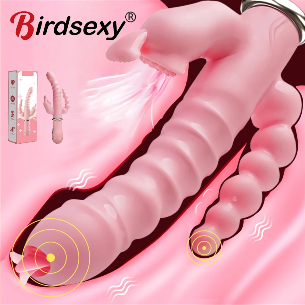 3 In 1 Dildo Rabbit Vibrator Waterproof USB Magnetic Rechargeable Anal Clit Vibrator Sex Toys for Women Couples Sex Shop 1