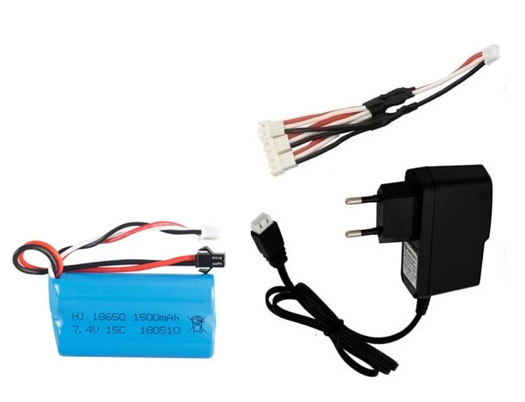 SM Plug) 7,4 V 1500mAh батарея+ зарядное устройство для YDI U12A Syma S033g Q1 TK H101 18650 7,4 V lipo батарея Rc игрушки лодка автомобиль Дрон запчасти - Цвет: Зеленый