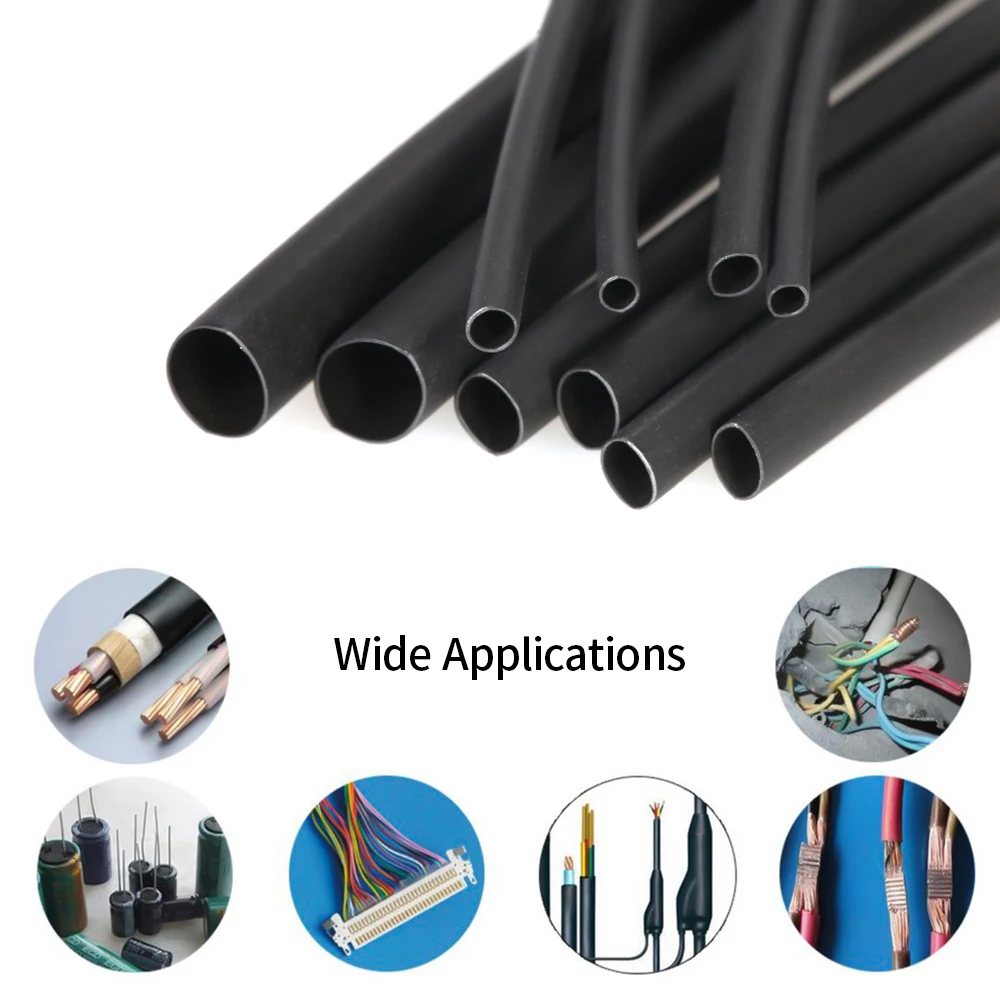 Hot Heat Shrink Tubing Ratio 2:1 Electrical Sleeving Cable Wire Heatshrink Tube Black 50mm Diameter &amp 2m Length | Обустройство