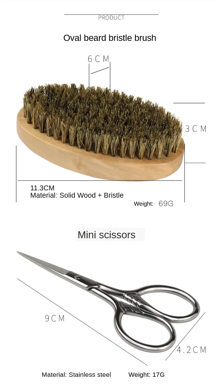 5 Pçs set Pente Escova de Barba