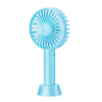 

Handheld Mini Fan Portable Rechargeable Round Shaped USB Charging Fan With Stand White Black For Home Office Outdoor