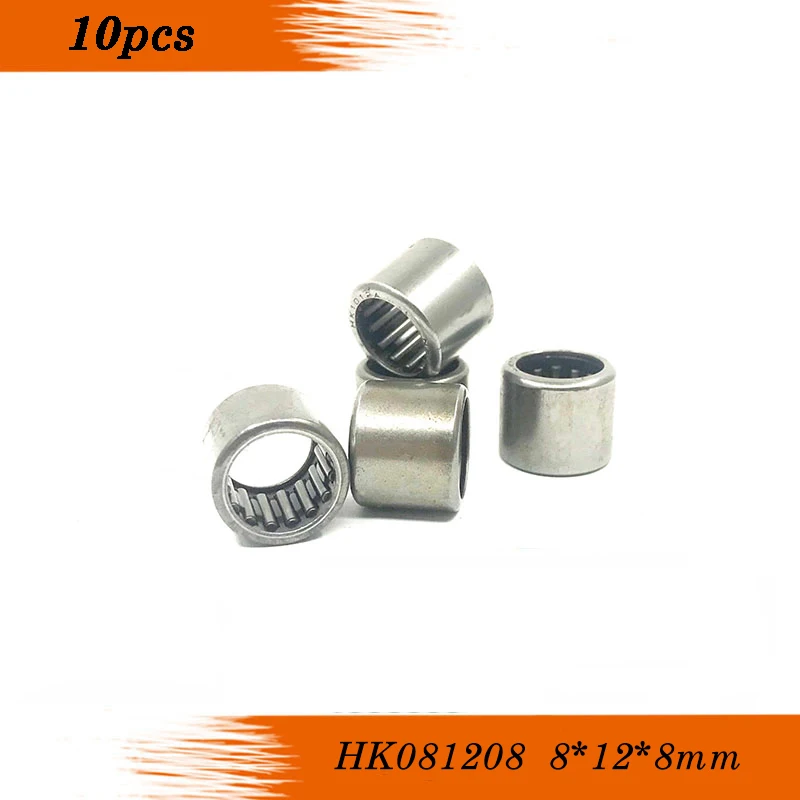 

10Pcs HK081208 Free shipping HK0808 37941/8 Drawn Cup Type Needle Roller Bearing 8 x 12 x 8mm for 8mm shaft