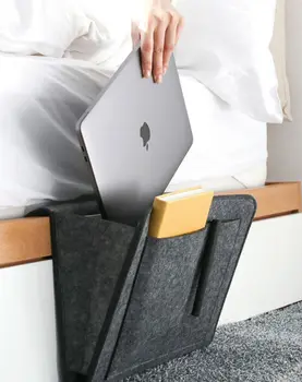 

Hanging Bag Bedside Storage Organizer Bed Felt Pocket 27*22cm Holder Phone Hot