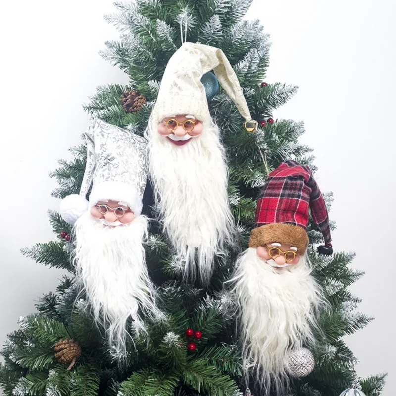 

Wine Bottle Cover Artificial Beard Christmas Decor Xmas Santa Claus Set Kids Gift for Home Christmas Party Decorations
