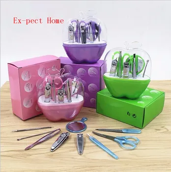 

100sets Apple Shape Manicure Set Nail Care Tools + Stainless Steel Nail Clippers Beauty Tools Perfcet for Gifts