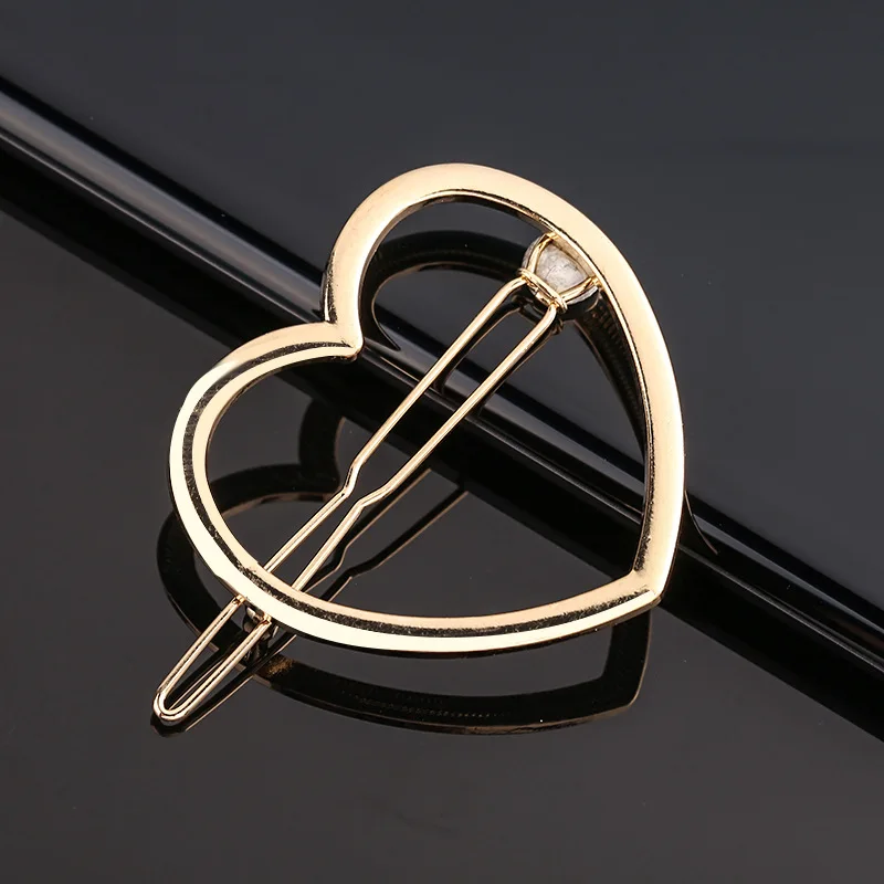 New Fashion Metal Love Heart Hair Clip Elegant Pearl Round Barrette for Women Girls Sweet Hairpins Barrettes Hair Accessories head wrap for women Hair Accessories