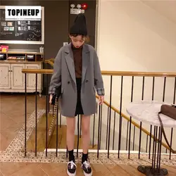 Лидер продаж, большой размер, Свободный Повседневный Блейзер OL стиль офисной леди блейзеры корейский Блейзер mujer 2019 женские куртки и пальто
