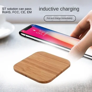 

SEMVIS Wireless Charger Bamboo and Wood Wireless Charger Fast Charging Wireless Charger for Iphone Samsung Android Fast Charger