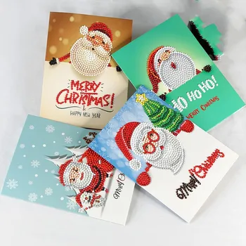 

Creative Diy Diamond Painting Greeting Card Christmas Celebration Blessing Card Christmas Greeting Card Set Of 8 Pieces 26x18cm
