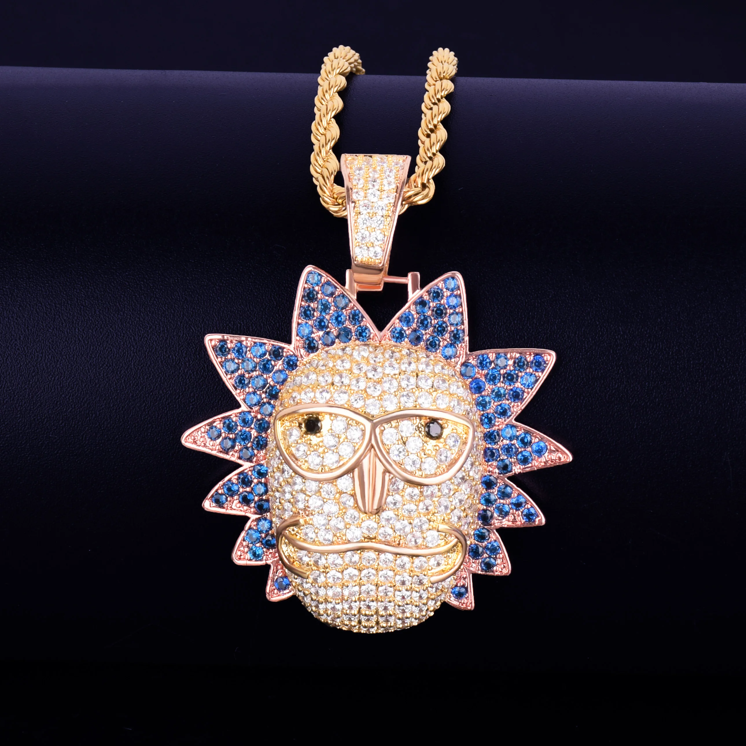 Cartoon Character Face Pendant Iced 