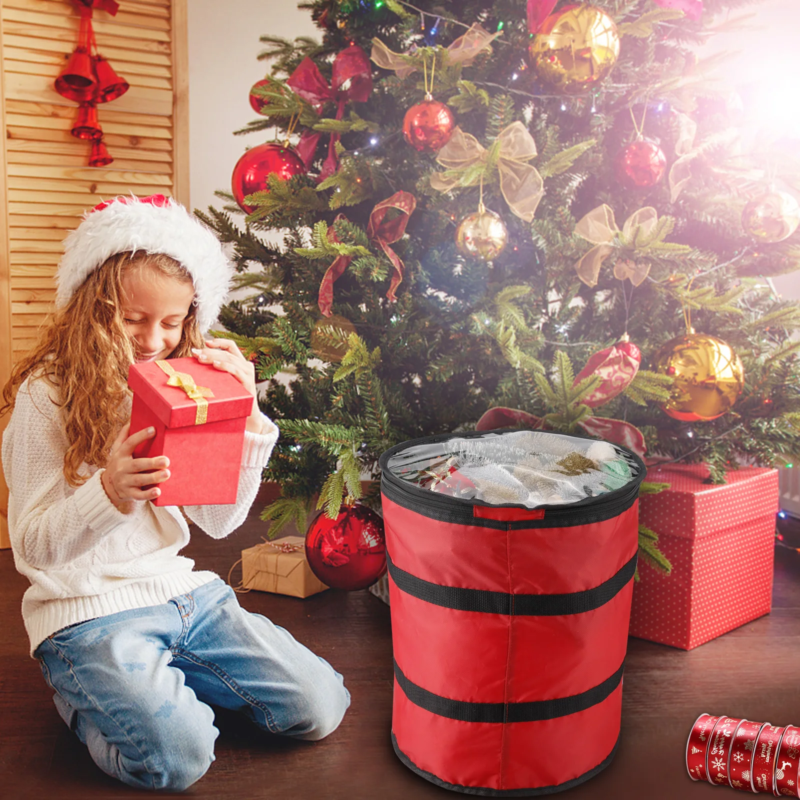 

1pc Resuable Christmas Tree Storage Bag Waterproof Holiday Tree Storage Case Zippered Christmas Tree Bag With Handles