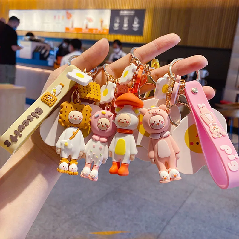 Cartoon UOVO FRIENDS Mushroom Hot Dog Villain Keychain Cute Food