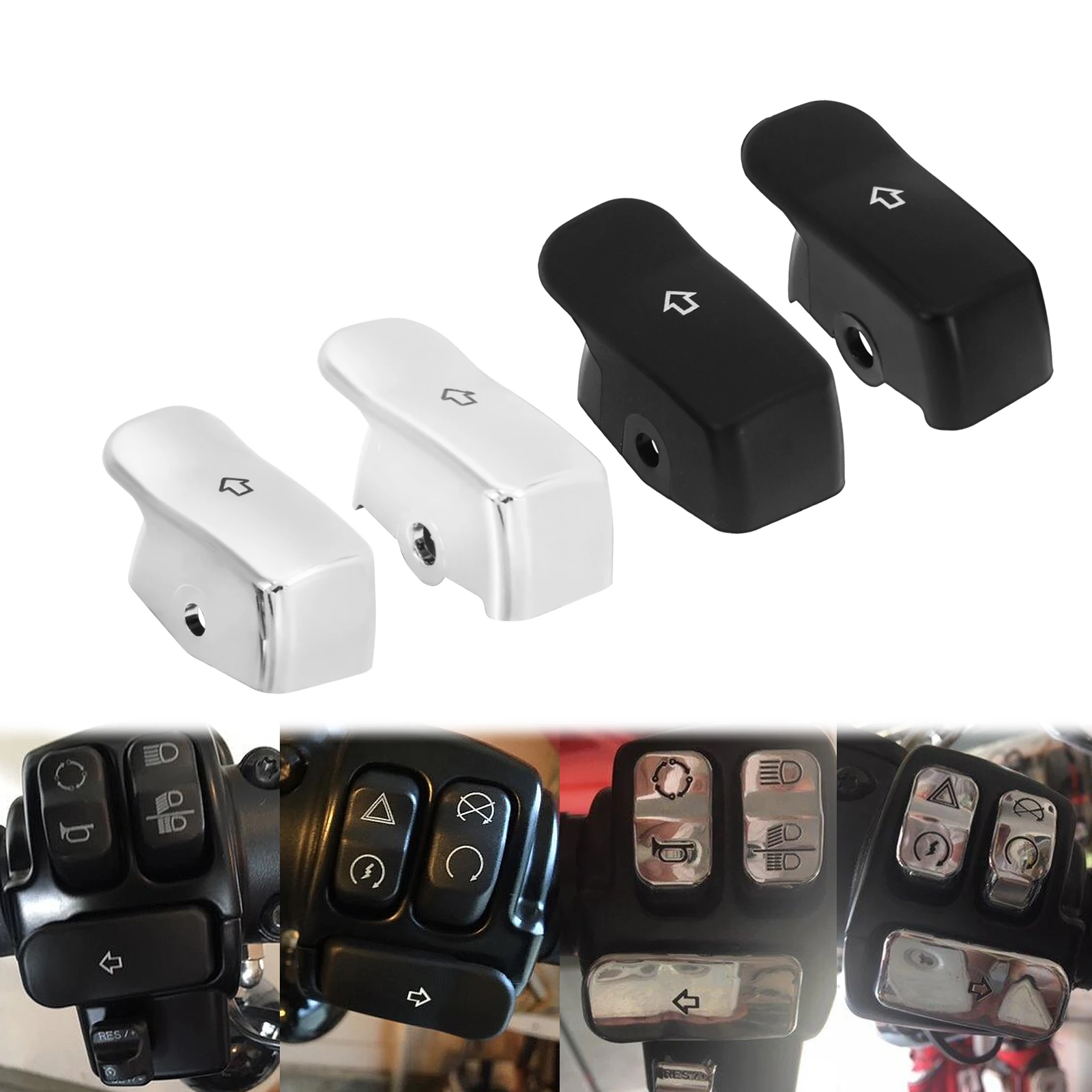 2Pcs Motorcycle Turn Signal Switch 