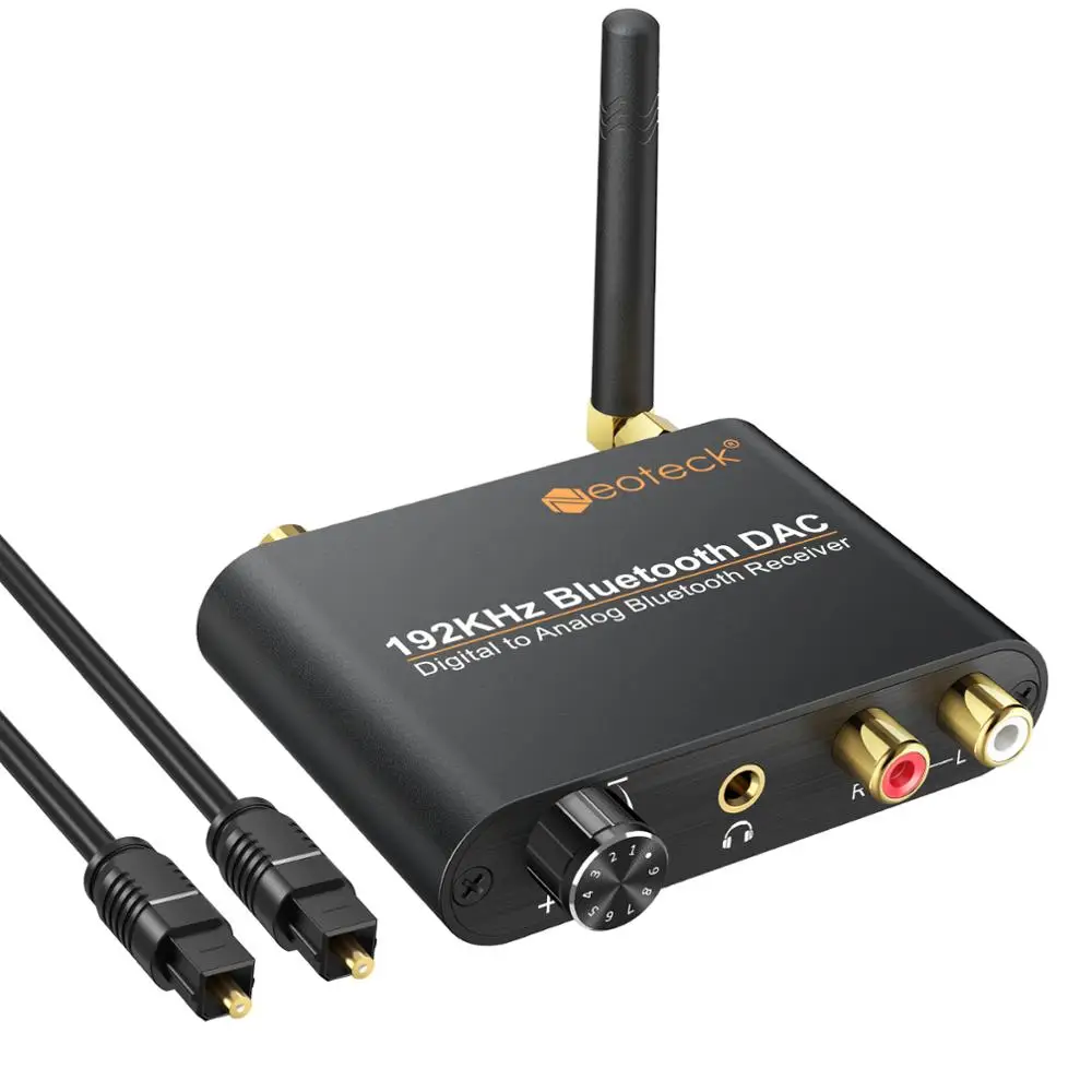Conversor de Neoteck Controle de Volume Coaxial para Analógico Dac com Bluetooth Receptor Digital Toslink l – r Rca 3.5mm Áudio 5.0 192 Khz