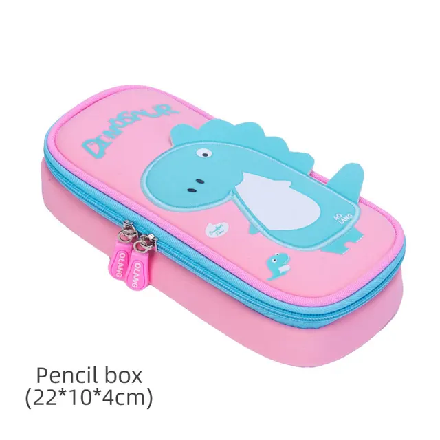 GREATOP New Children School Bags 3D Dinosaur Cartoon Kids Bag Cute Toddler School Boys Backpack Kindergarten Mochila Infantil Pencilbox-pink