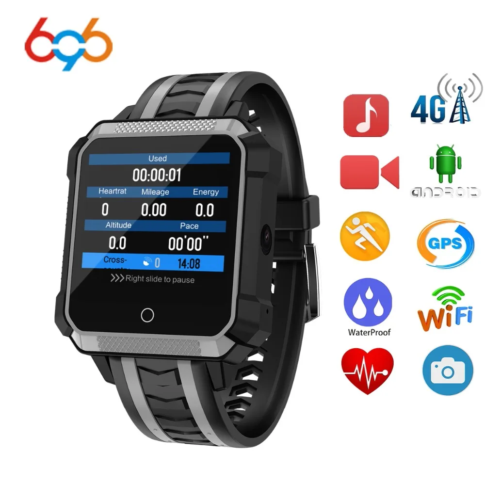 

696 NEW H7 Smart Watch IP68 Waterproof Men Android 4G Bluetooth Sport Waterproof MTK6737 Camera Outdoor Watch For IOS Android