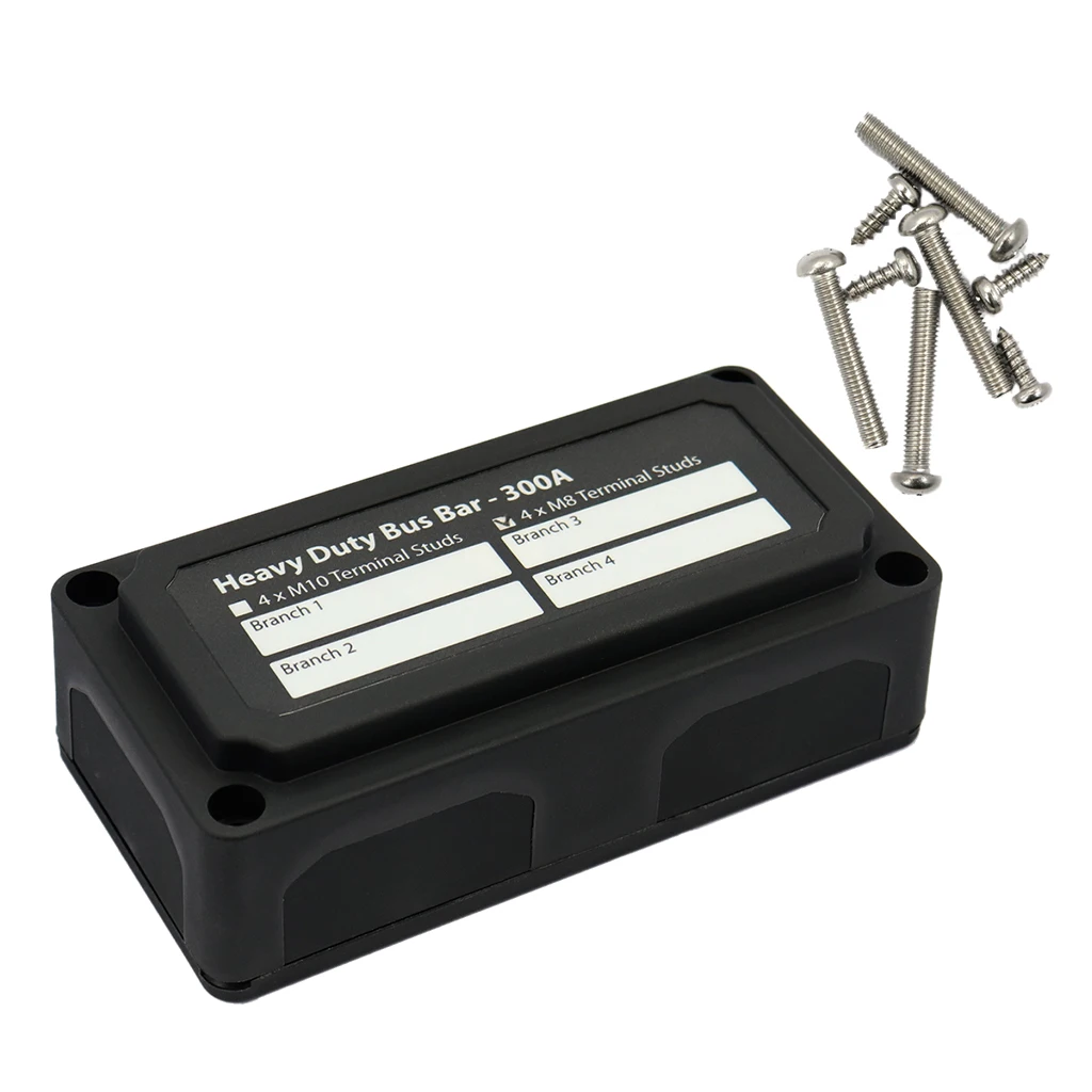 4 Way Bus Bar Power Distribution Box With Screw On Cover 300A Sealed