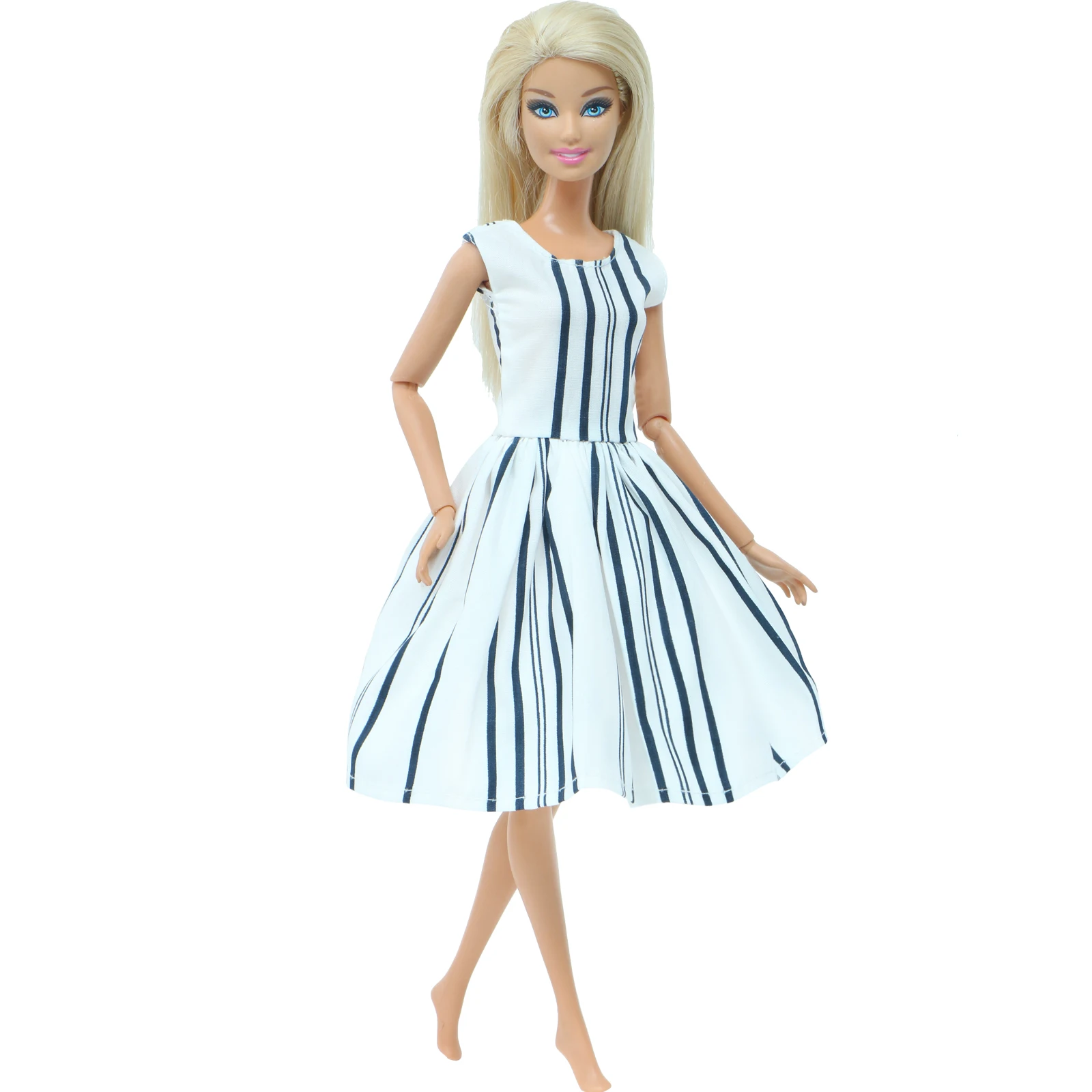 Dress Details about   11 1/2"  Barbie Doll Clothing Black/white stripes print Top Black Pants 