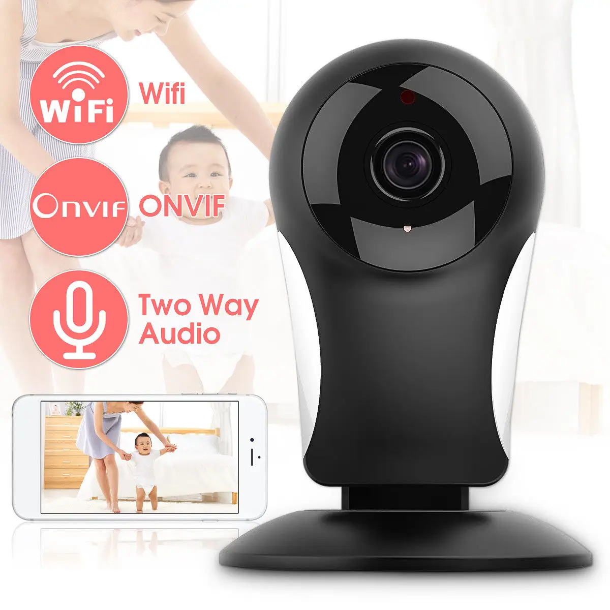 

HD 960P WiFi Wireless IP Camera Night Vision Indoor HD Video Cameras US Plug