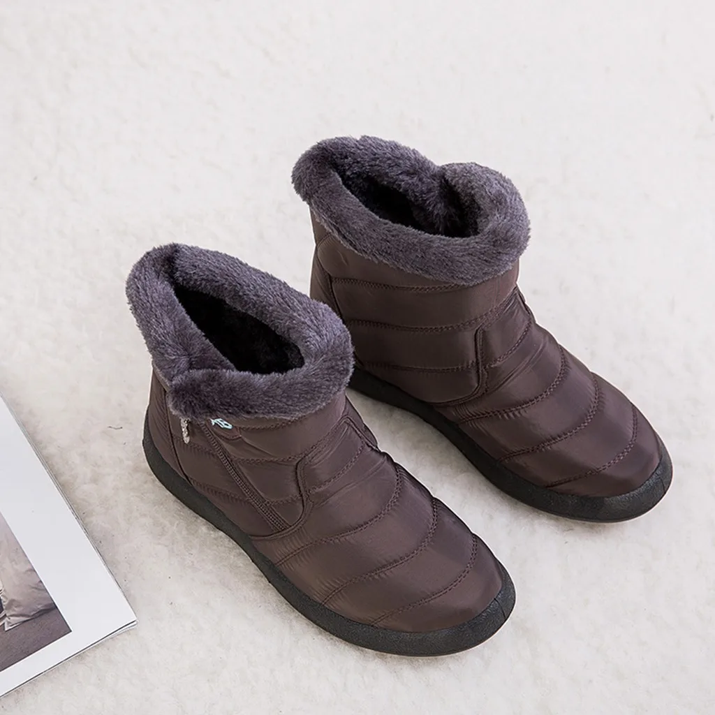 Ботильоны для женщин; теплые зимние ботинки на меху; женская зимняя обувь; женские ботинки с водонепроницаемой подкладкой; зимние ботинки; женская обувь