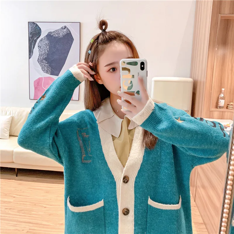 Зимний Корейский женский зимний Sueter Moda Sueter Cuello En V свитер для Женский вязаный свитер женская зимняя одежда