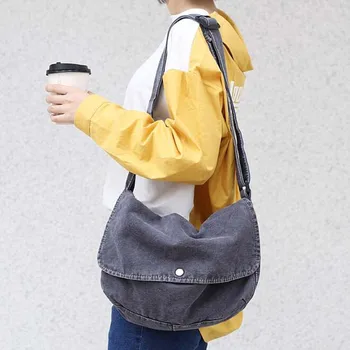 

Women Canvas Tote Handbag Female Casual Cloth Post Shoulder Bags Young Ladies Portable Shopping Bag Girls Reusable Folding Bags