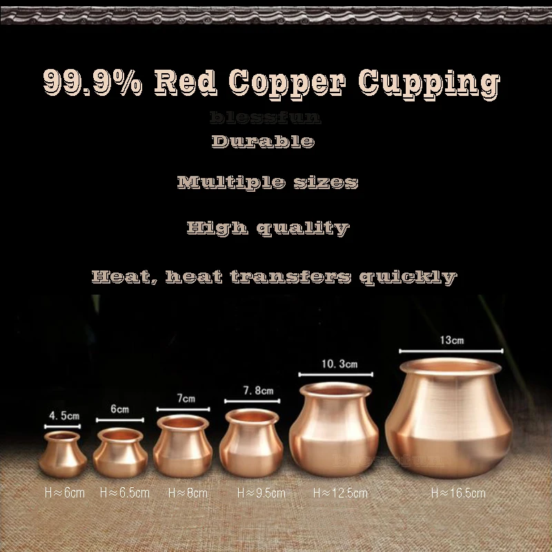 Copper Cups Therapy Body Cupping Massage Set Acupuncture Medical Vacuum Stress Relief Health Care 2