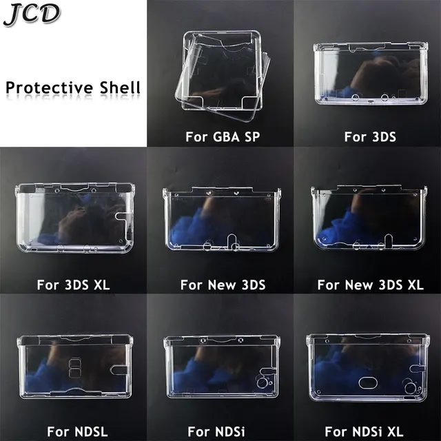 JCD Plastic Clear Crystal Protective Hard Shell Skin Case Cover For GBA SP NDSL DSI NDSi XL 3DS XL New 3DS XL LL Console
