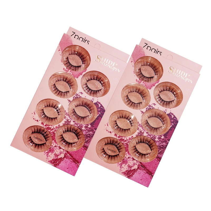 YSDO 7 пар 3D норковые ресницы драматические MakeupLashes пушистые норковые накладные ресницы wispy Box упаковка Поддельные ресницы