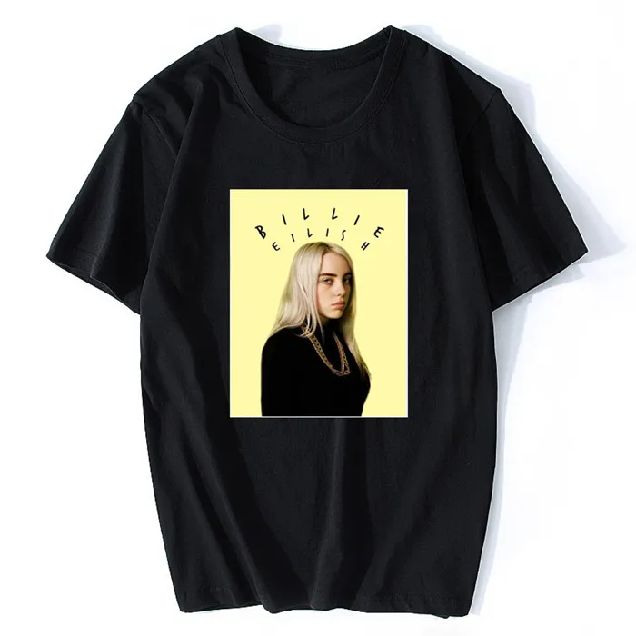 Billie эйлиш музыка Винтажная футболка хлопок короткий рукав Футболка с