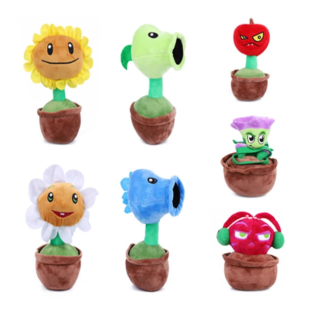 1pcs 20cm Plants vs Zombies Plush Stuffed Toys PVZ Plants Sunflower Pea Flower Potting Soft Toy Doll Gifts for Kids Children 1