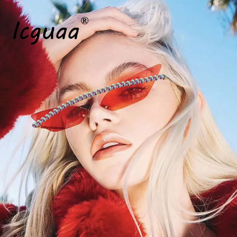 Luxury Cat Eye Sunglasses Women Cool Diamond Sun Glasses Vintage Metal Frame Mirror Lady Trending Rhinestaone Triangle Eyewear | Аксессуары