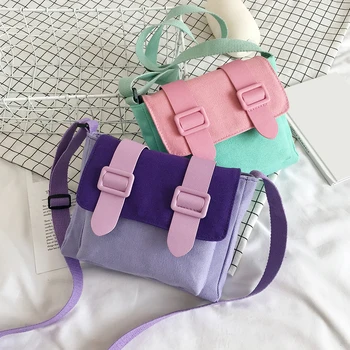 

Canvas Casual Crossbody Bag Daily Street Shoulder Handbag Women Hit Color Pouch Classic Elegant Crossbody Shoulder Bag