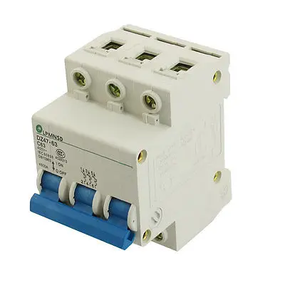 DZ47-63 C63 63A 400VAC 4500A Breaking Ёмкость 3-канальный автомат защити цепи