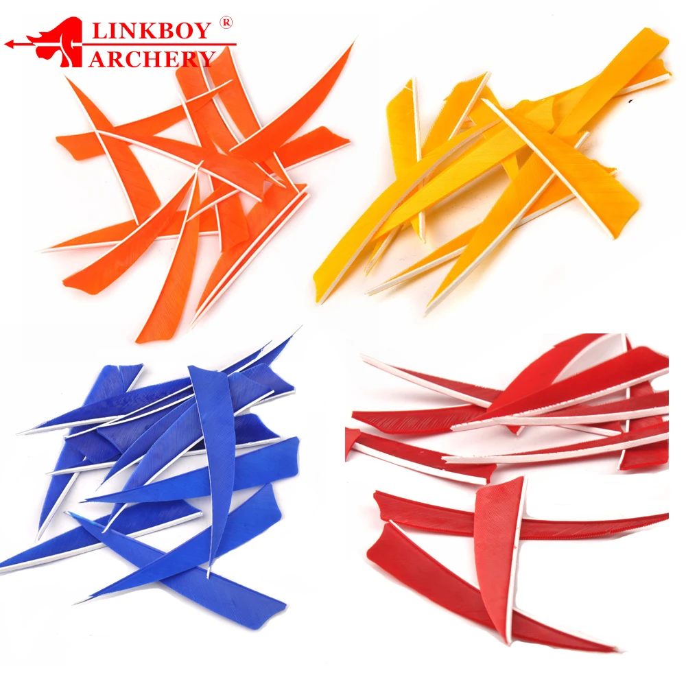 Linkboy 36 шт. 4 &quot24 цвет и 12 белое травление индейки перо составной арбалет