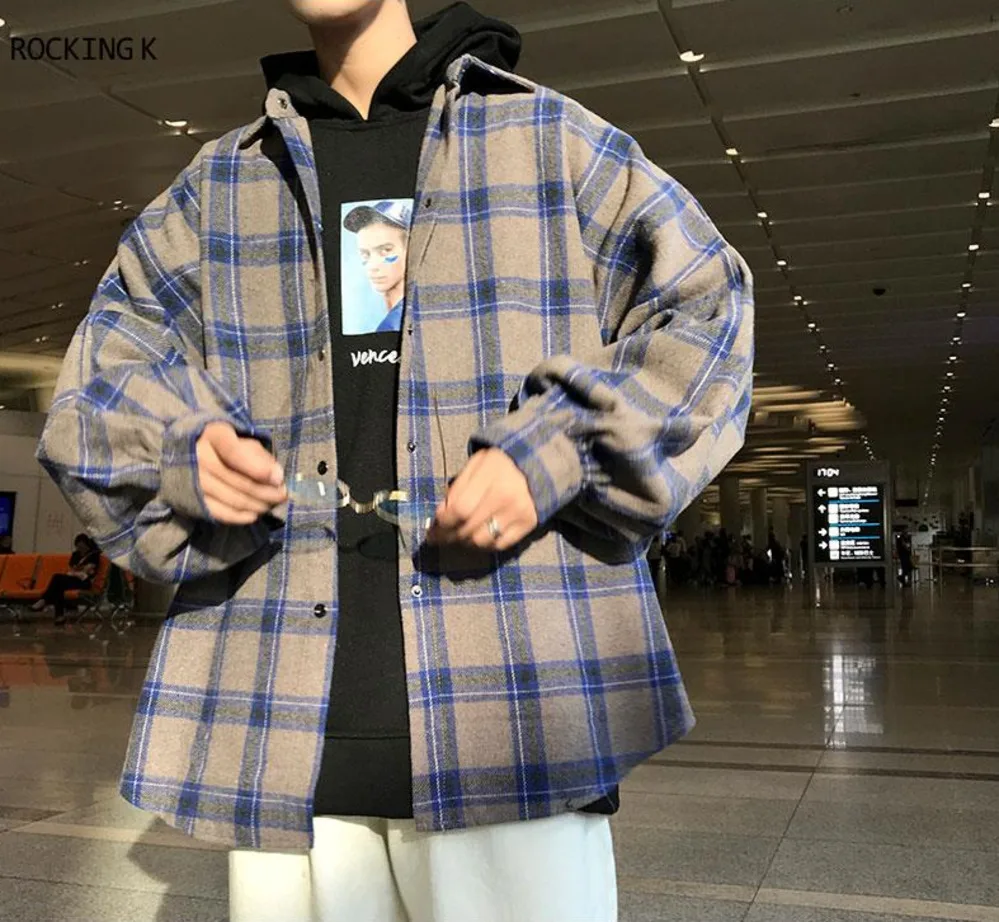 harajuku block plaid block 2020 men's men streetwear men's thick, manly sleeve shirts of vintage Korean fashion clothes 2021 100pcs 50ps 20ps m3 m4 m5 m6 m8 t block square nuts t track sliding hammer nut for fastener aluminum profile 2020 3030 4040 4545