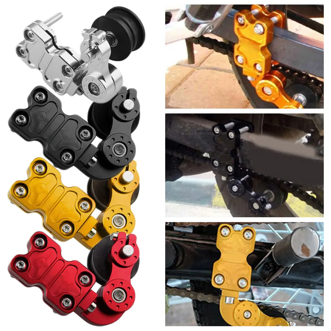 

Universal Portable Aluminum Adjuster Chain Tensioner Roller 4 Colors Motorcycle Modified Accessories