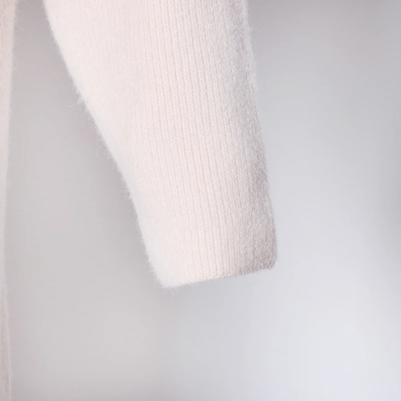 TWOTWINSTYLE Loose Tweed Sweater For Women V Neck