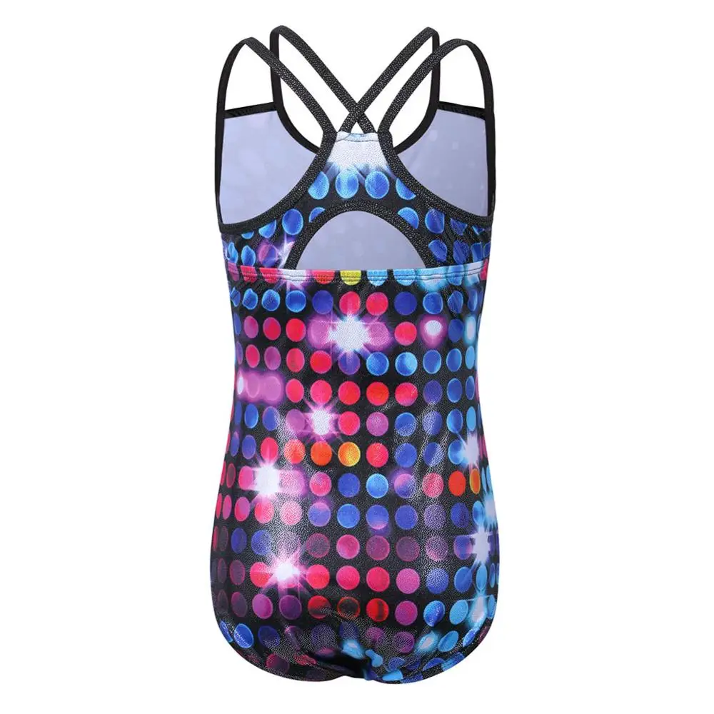 BAOHULU Toddler Girl Dance Leotards Sleeveless Kids Skate Gymnastics Leotard Jumpsuit Colorlines Acrobatics for Girls Dance Wear