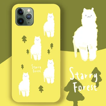 STARRY FOREST星之森 iphone 11 ケース xs promax 7 1080p 8p xr かわいいアルパカ黄色液状シリコーンゴム携帯電話プロテクターシェル女の子